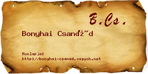Bonyhai Csanád névjegykártya